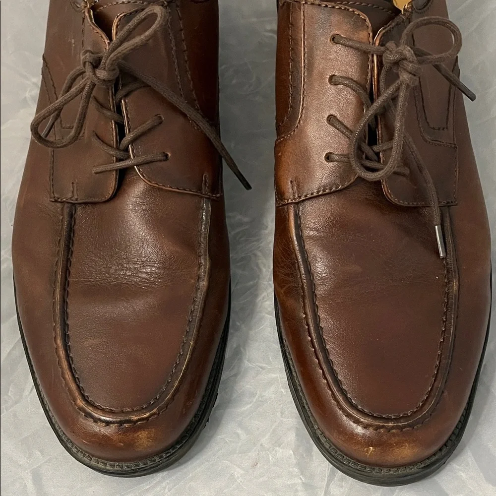 Chaps Men's Dark Brown Genuine Leather Lace-Up Oxfords - Size 11